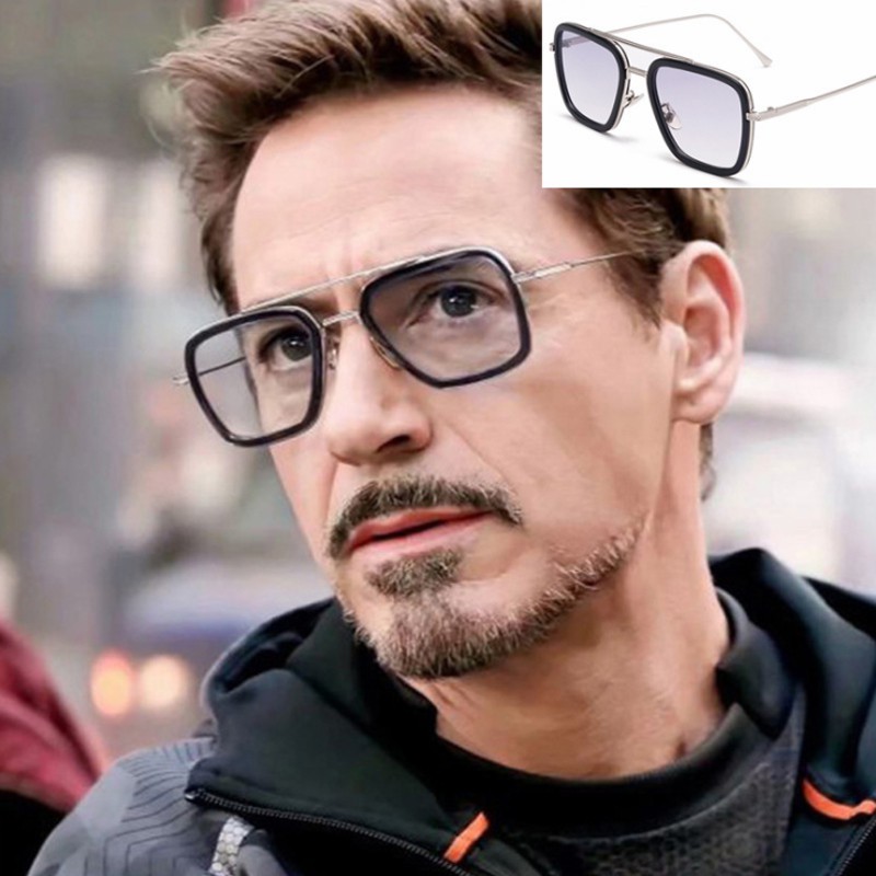 Men Vintage Steampunk Sunglasses Brand Designertony Stark Iron Man