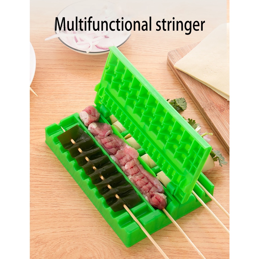 BBQ Stringer Skewers Kebab Maker Box Machine Beef Meat Vegetable String Grill BBQ Kitchen Accessories 烧烤多功能串串模具