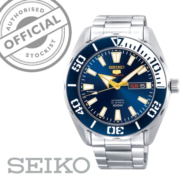 SEIKO 5 Sport Navy Blue Vs Gold Elegant Sporting | Shopee Malaysia