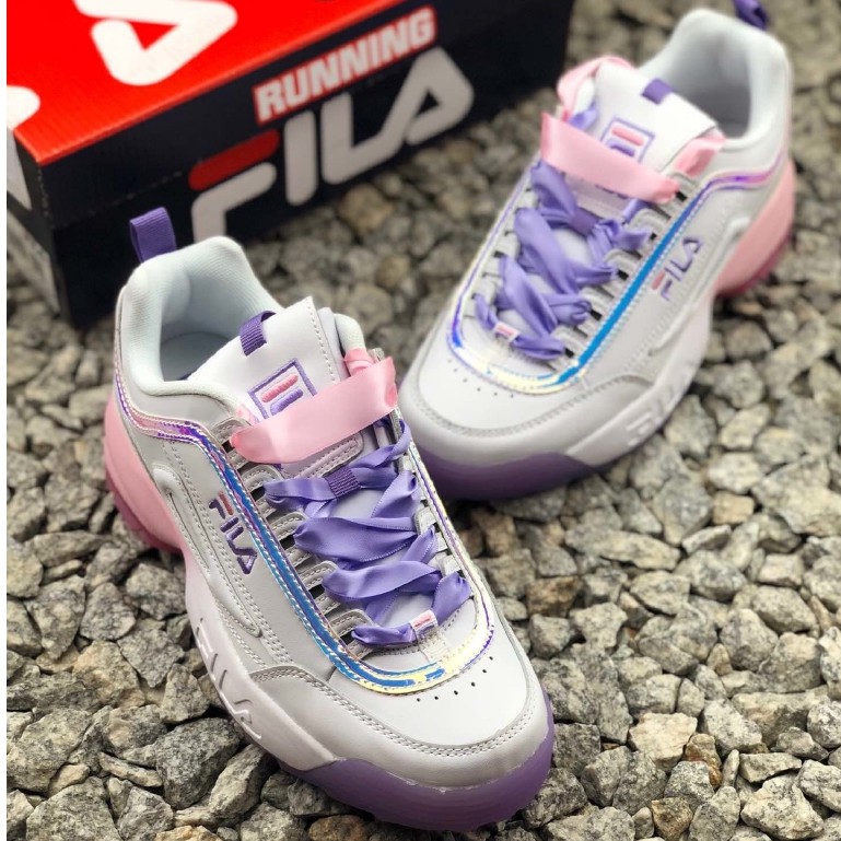 pink and purple fila shoes