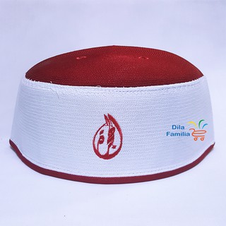 Kopiah Logo  Haji Warna  Putih  Hitam Merah Biru Hijau  Murah 