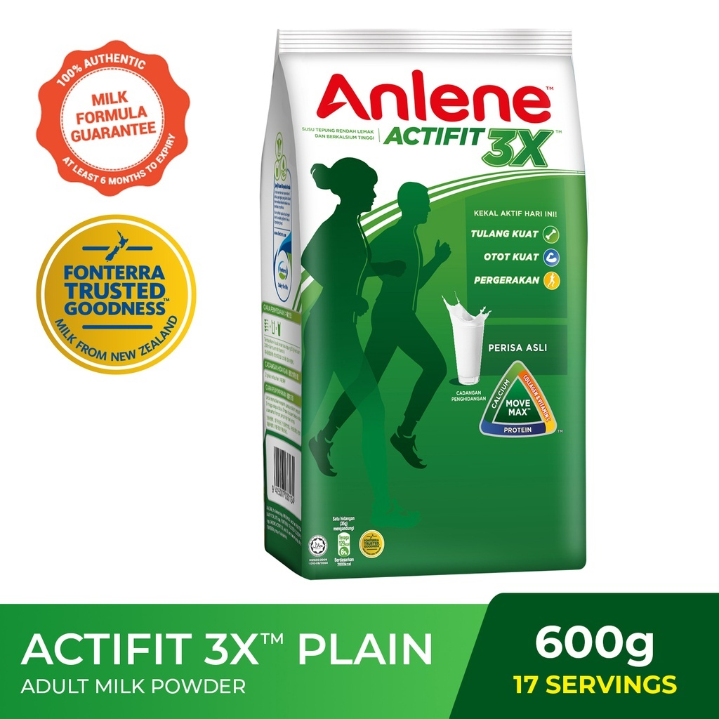 Anlene Actifit 3XTM Low Fat High Calcium Adult Milk Powder (Plain) 600g