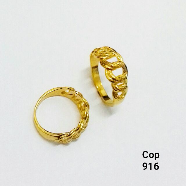 Cincin Coco Cop 916 Emas Korea 24k Gold Plated Ring Shopee Malaysia