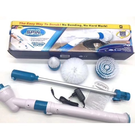 shopee: Hurricane Spin Scrubber Rechargeable Cordless Cleaning Brush (0:0:size:full set;:::)