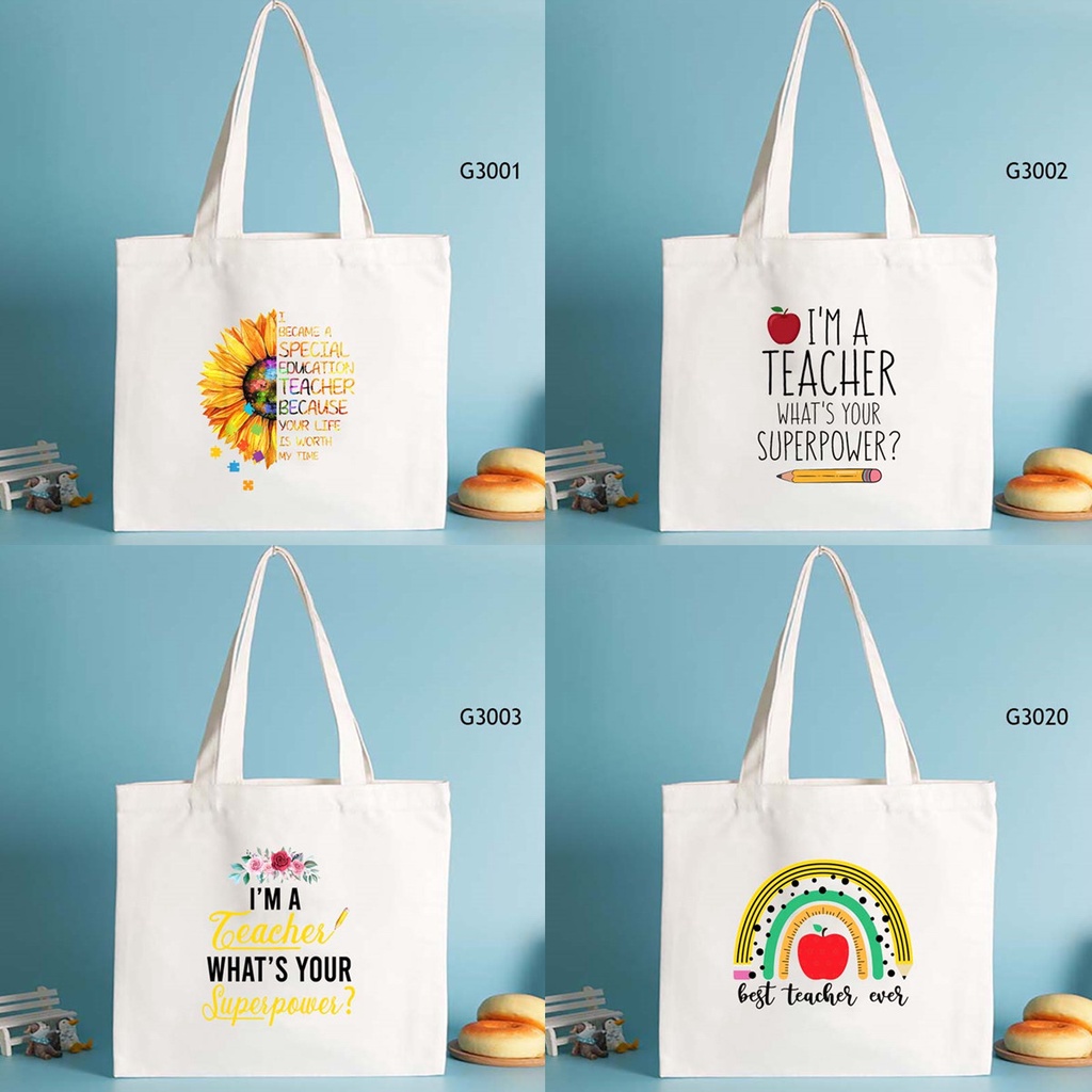 Teach's Day Tote Bag with Zipper Tuition Bag Teacher's Gifts Totes ...