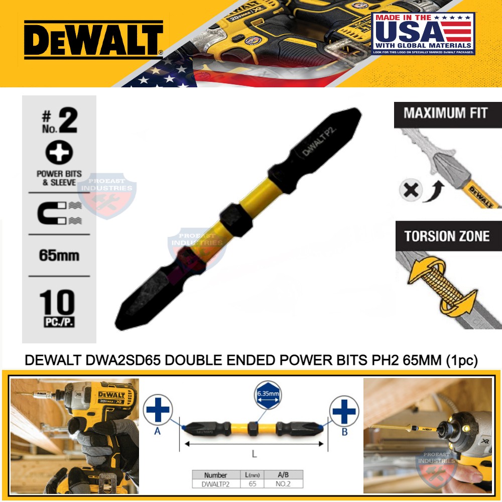 DEWALT DWA2SD65 DOUBLE ENDED POWER BITS PH2 65MM (1pc) Shopee Malaysia