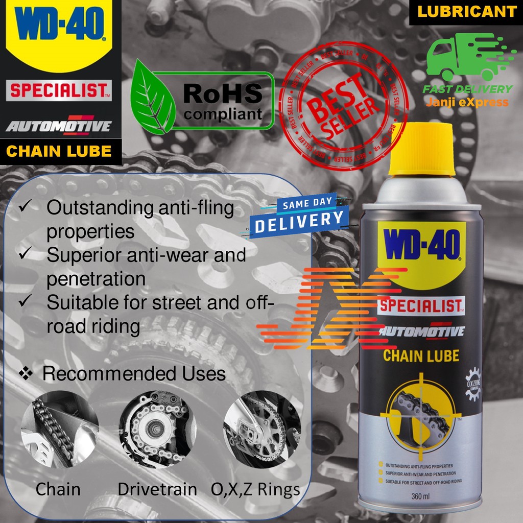 WD40 Specialist Automotive Chain Lube Spray 360ml WD40 Anti Fling