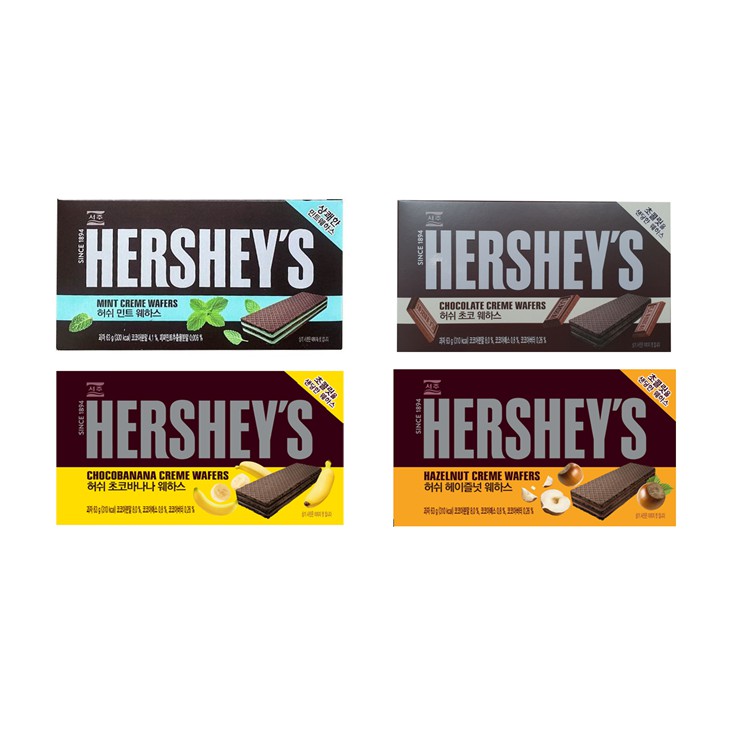 Korea Hershey's Wafers 63g (Chocolate / Mint / ChocoBanana / Hazelnut ...