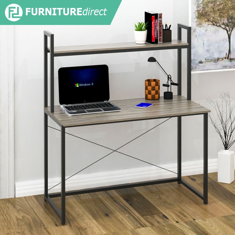 Furniture Direct industrial metal frame study desk/ meja berlajar/ meja