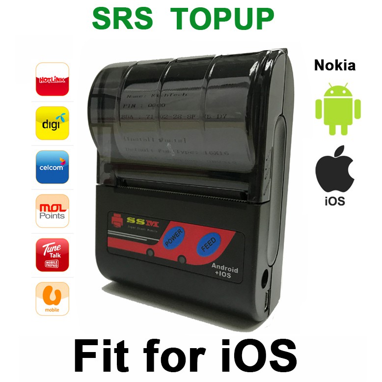 For Ios Phone 58mm Bluetooth Thermal Receipt Printer Srs Topup Pay Bill Shopee Malaysia