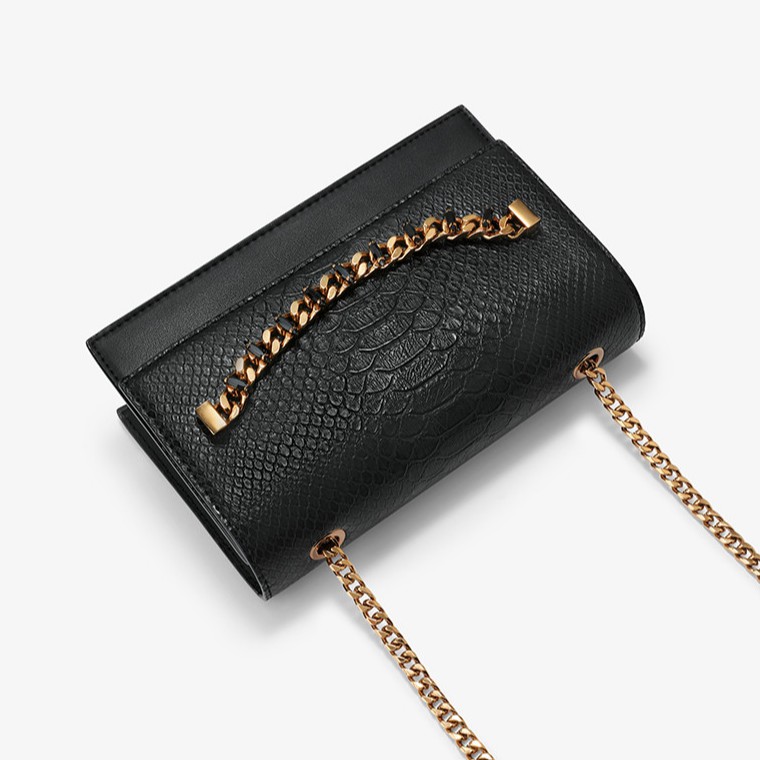 chain detail front flap bag