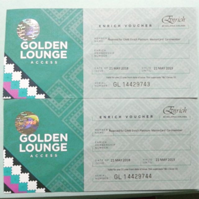 Malaysia Airlines Mas Enrich Golden Lounge Voucher For 2 Shopee Malaysia
