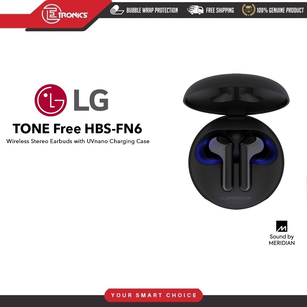 LG Tone Free HBSFN6 Sound By MERIDIAN UV Nano Charging