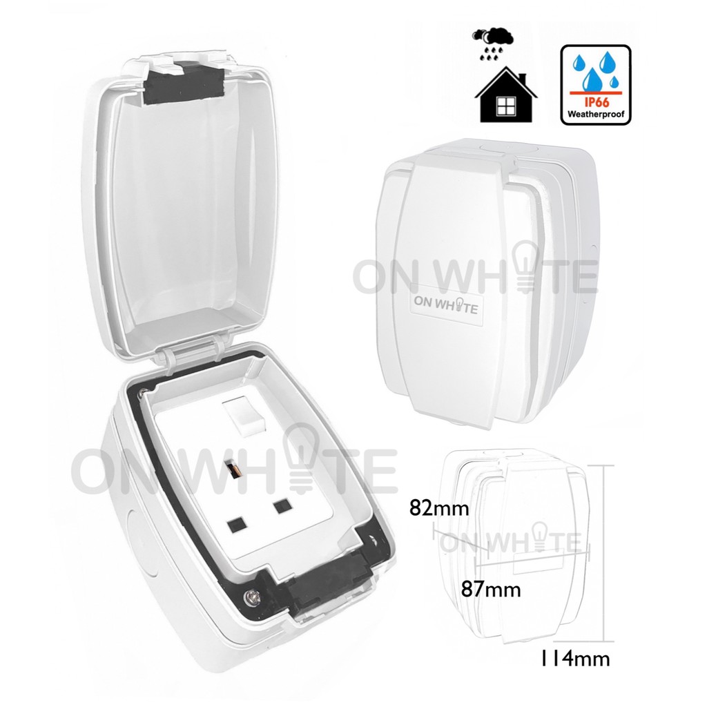 Waterproof/Weatherproof Switch Socket Outlet 13A iP66 86486 OUTDOOR /MK