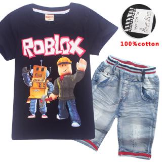 Roblox T Shirts Kids Long Pants Suit For Boys And Girls Two Pieces Cartoon Tee Shirt Gifts Shopee Malaysia - codes for roblox girl clothes shorts