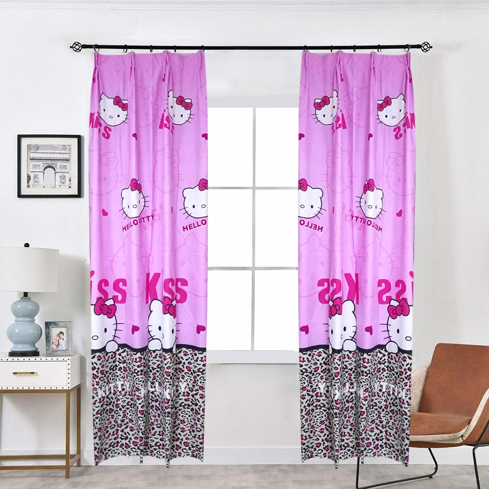 Heureux hot sell curtain 120*230, cotton fabric 80% blackout pink color ...