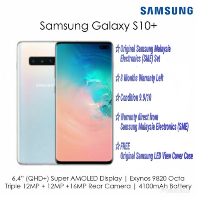 [Demo Unit Clearance] Samsung S10 Plus S10+ [ 8GB ROM + 128GB RAM ...