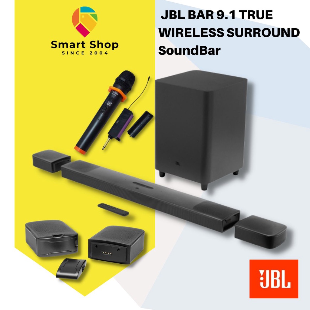 JBL BAR 9.1 TRUE WIRELESS SURROUND 9.1 Channel Soundbar System Free FlipGear WM100 Wireless Mic