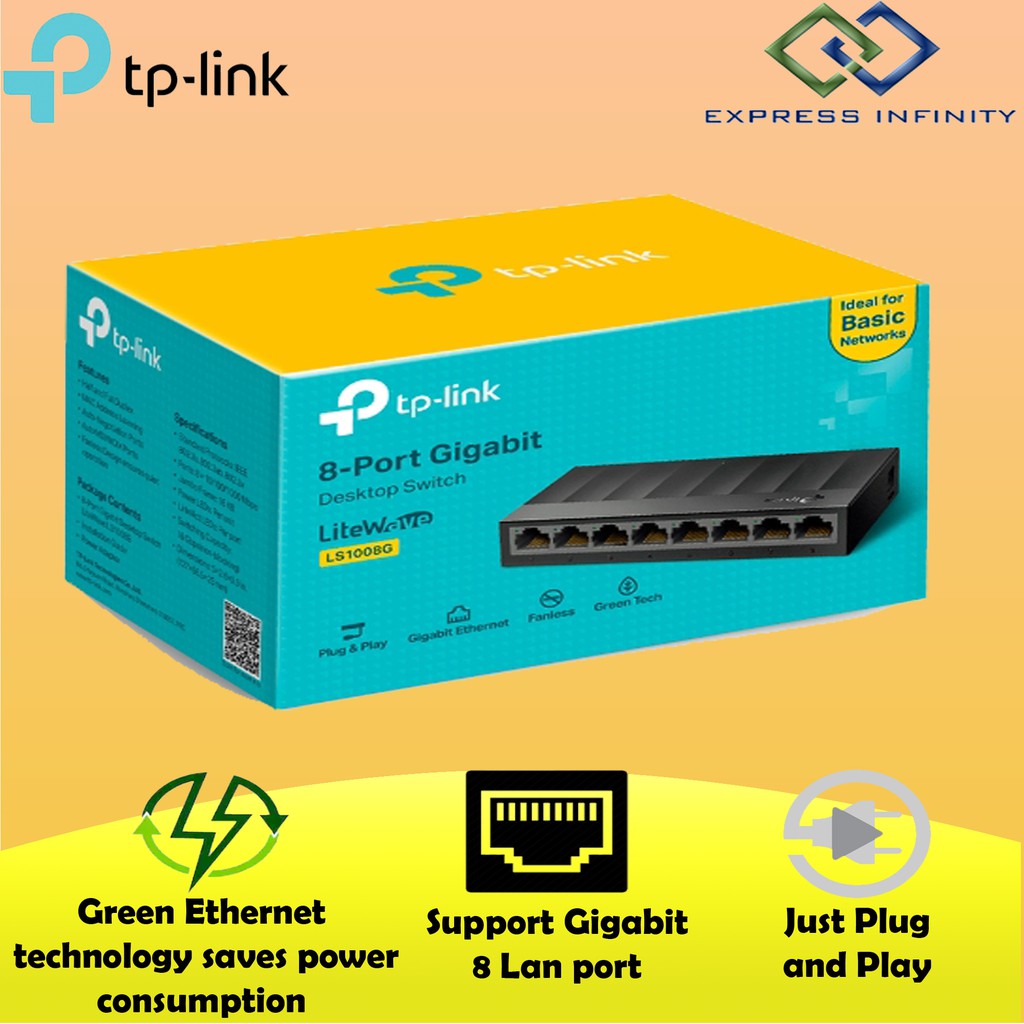 Tp Link Ls1008g 8 Port 10 100 1000mbps Desktop Switch Shopee Malaysia