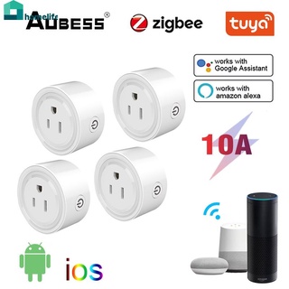 AUBESS TUYA Socket zigbee Smart Socket Mini Plug Wireless Outlet Timer Remote Control Electricity Statistics Voice Control Directly Connected to Alexa Tuya and other ZigBee gateway HOME