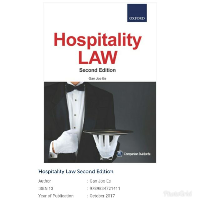 Hospitality Law 2nd Edition Shopee Malaysia