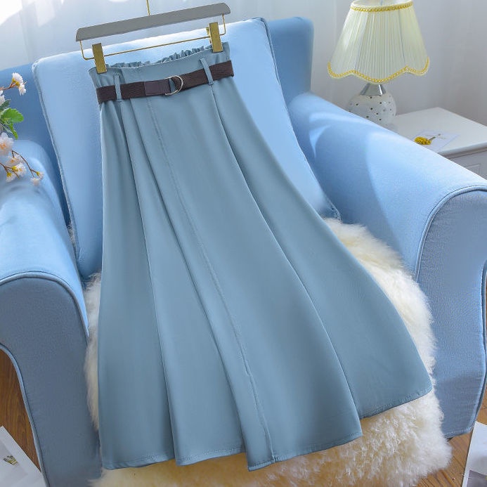 labuh muslimah kain kembang Retro Pleated Skirt Office Wear Long Skirt