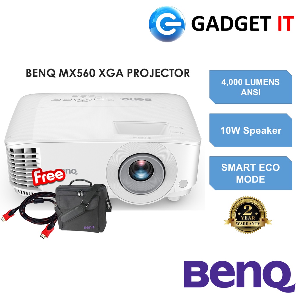 BENQ MX560 XGA HIGH BRIGHTNESS HIGH CONTRAST DLP SMARTECO PROJECTOR