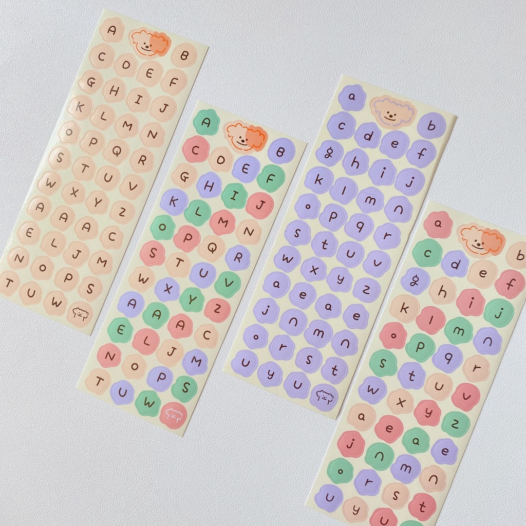 Aesthetic Alphabet Sticker Cute Letter Stiker Bullet Journal Decoration