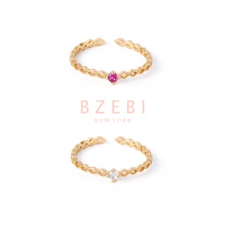 Image of BZEBI 18k Pink Solitaire Ring Fashion Accessories with Exclusive Box 906r 939r