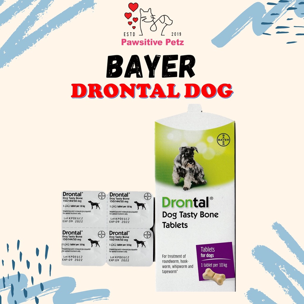 Drontal Plus Tablet Deworm for Dog Ubat Cacing Anjing Bayer Drontal