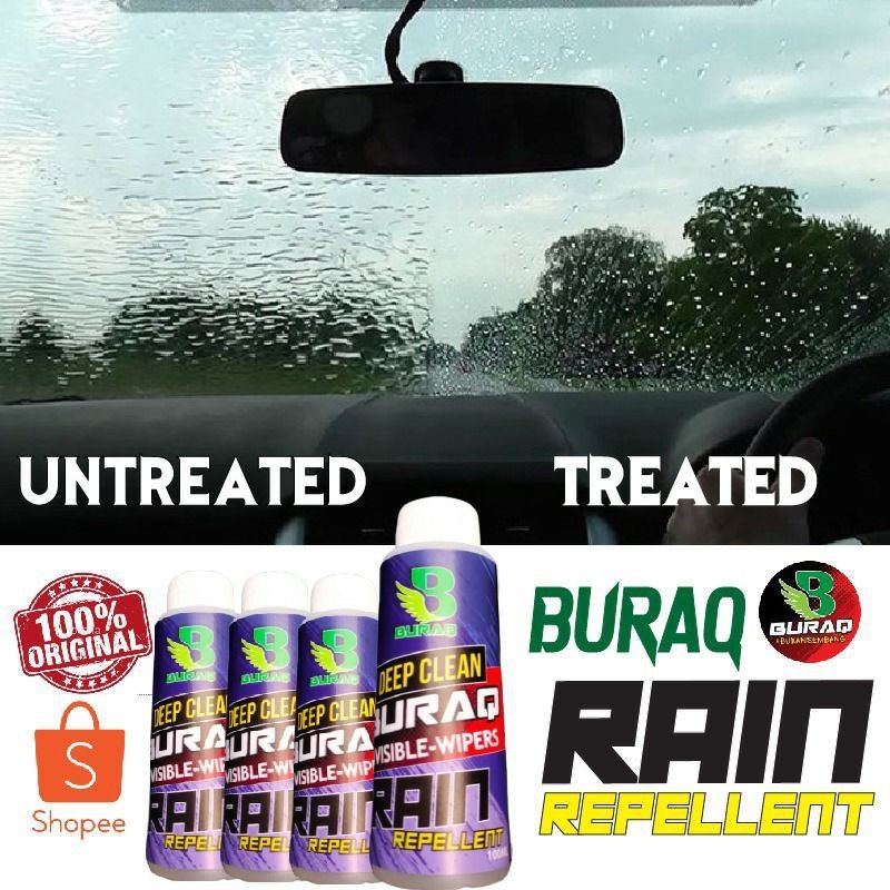 BURAQ cecair anti hujan,wiper,glass coating,windscreen,cermin kereta
