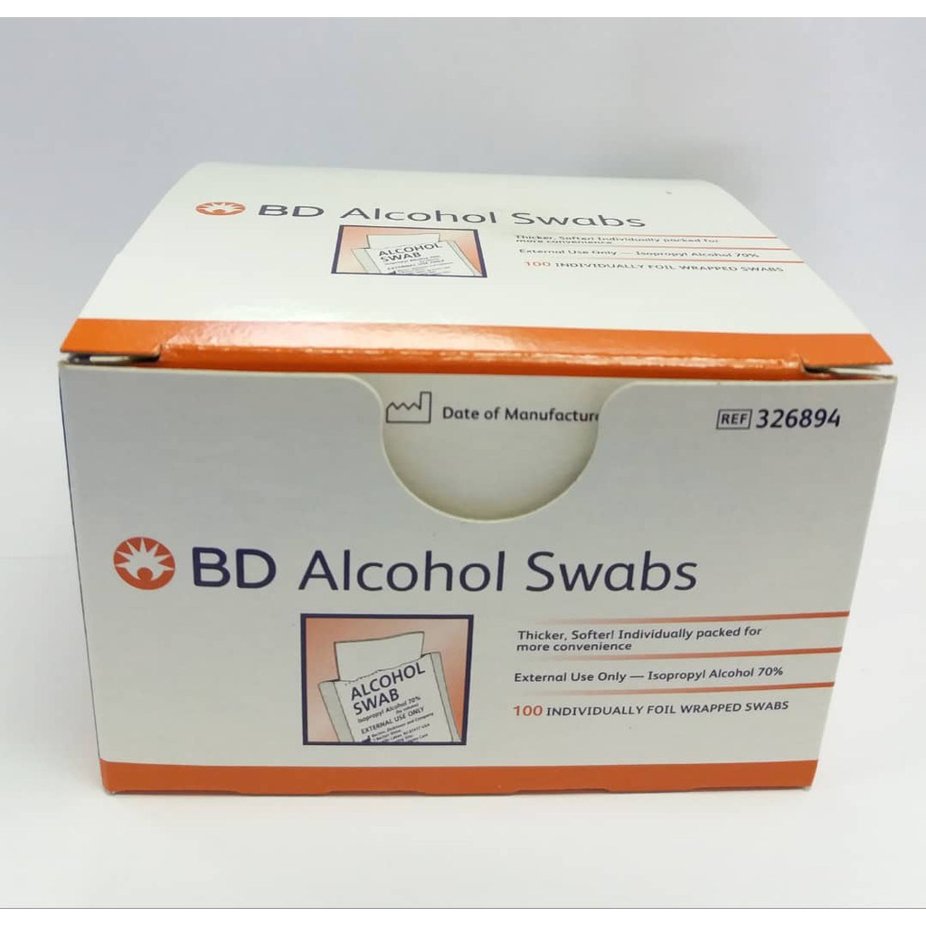 BD Alcohol Swabs 100 Individually Foil Wrapped Swabs Shopee Malaysia