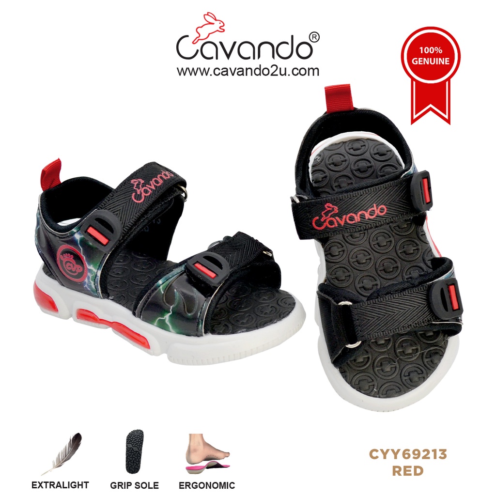 Cavando Toddler LED Sandals CYY69213/CYY69214 (Red/Orange) Slippers / Selipar Kanak-Kanak