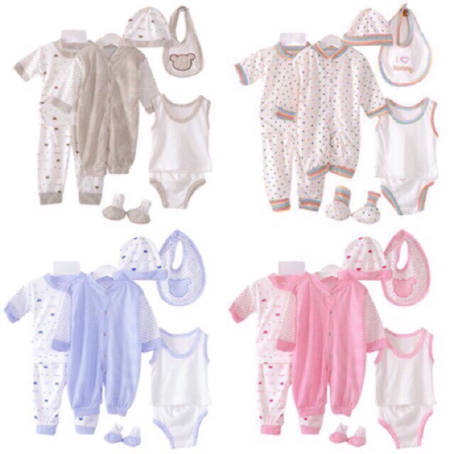[Stok Malaysia]8pcs set newborn baby girl boy clothe romper baju premature 8 pcs