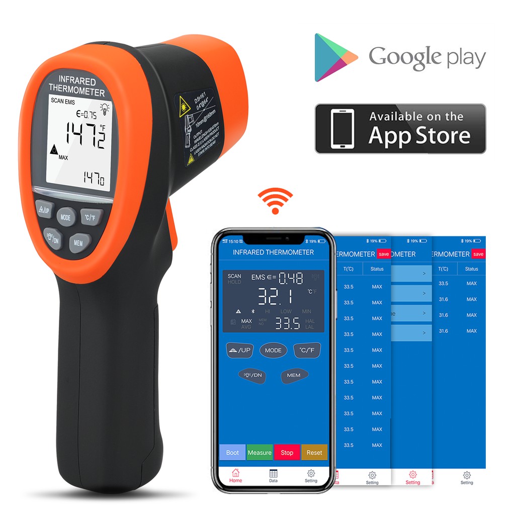 HP-985C-APP Infrared Thermometer Gun Connect to Your Phone ...