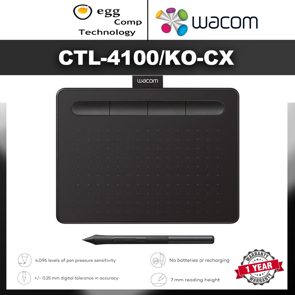 CTL4100 Intuos S Drawing Tablet Black (CTL4100/K0CX) Shopee