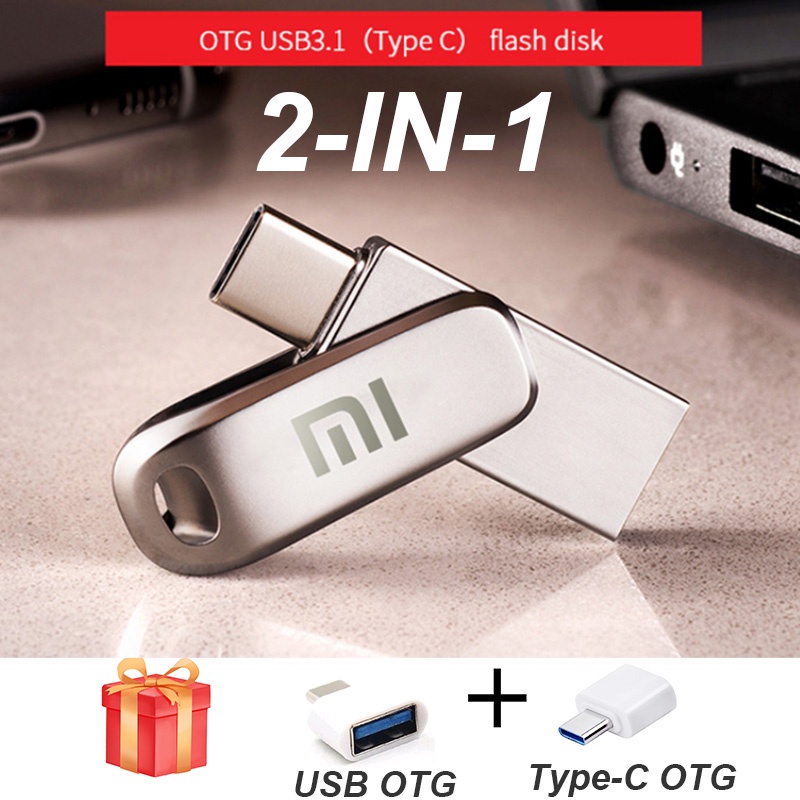 USB3.1 Pen Drive Type-C USB Flash Drive Xiaomi 1TB 2TB 128GB 256GB 512GB Mental PenDrive High Speed Portable Memory Stick Data Storage U Disk With OTG