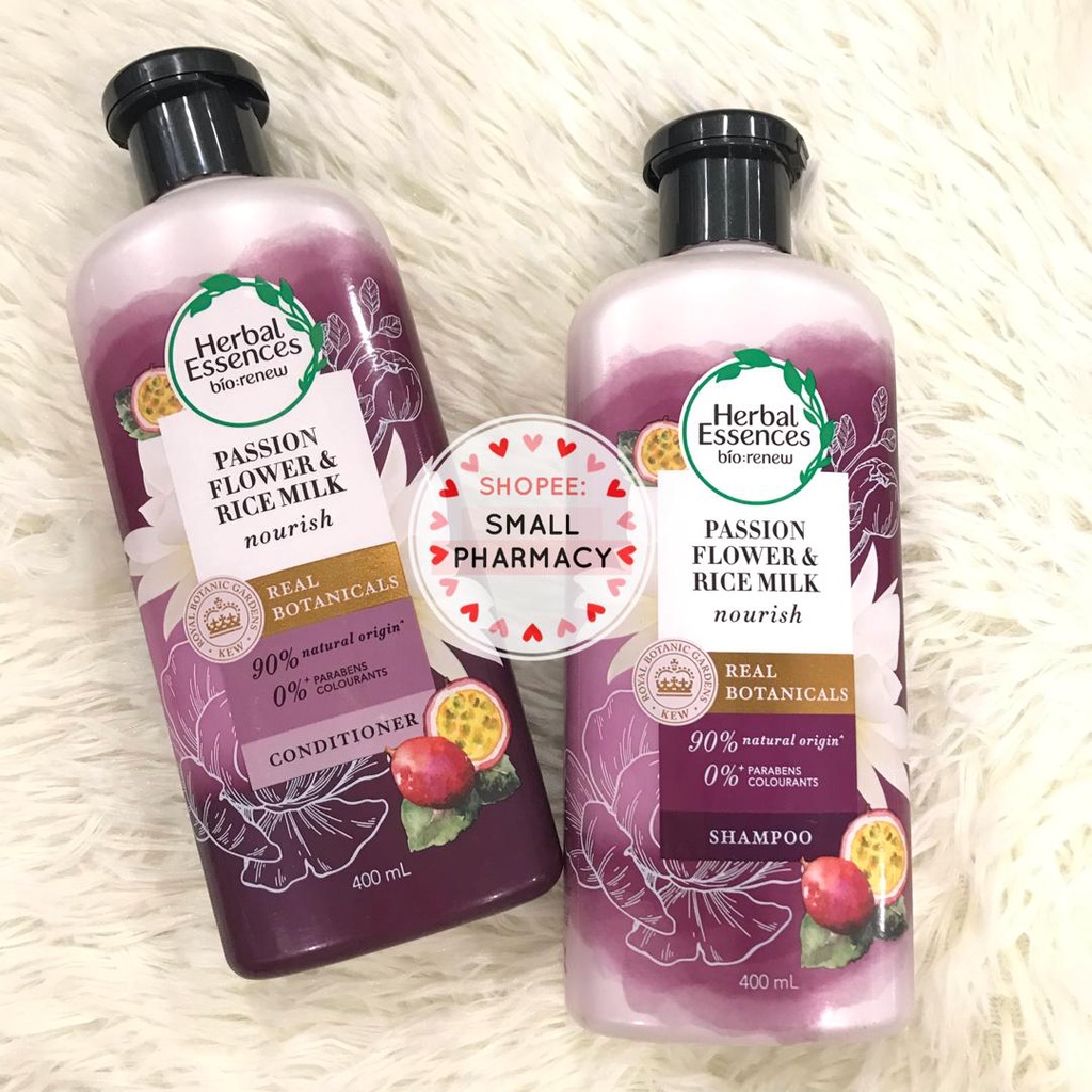 Herbal Essences Bio Renew Passion Flower & Rice Milk Nourish Shampoo / Conditioner (400ml