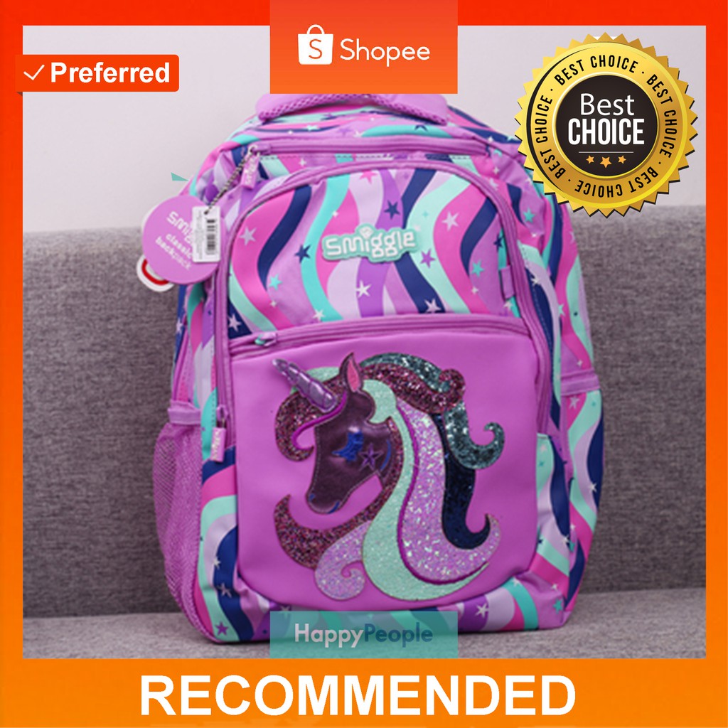 smiggle purple unicorn bag