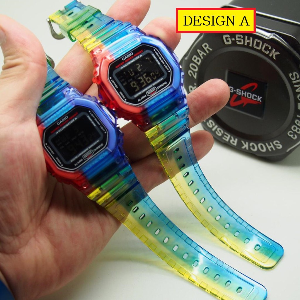 multi coloured g shock watch