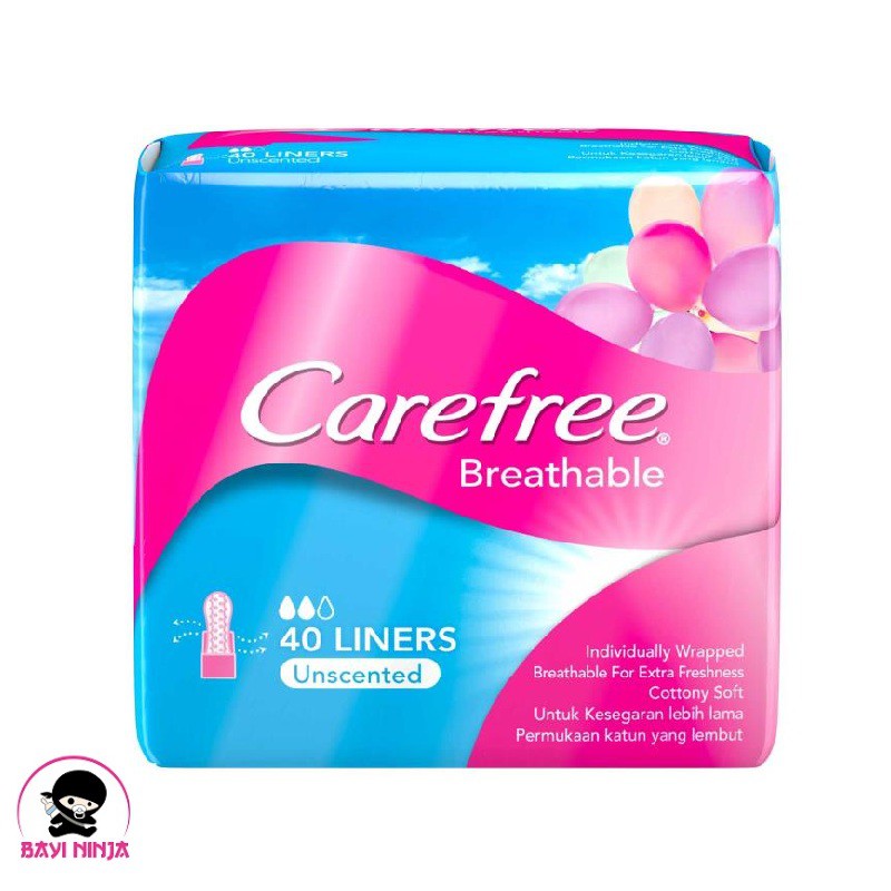 Carefree Breathable Unscented Pantyliner For Women Contents 40 Liners