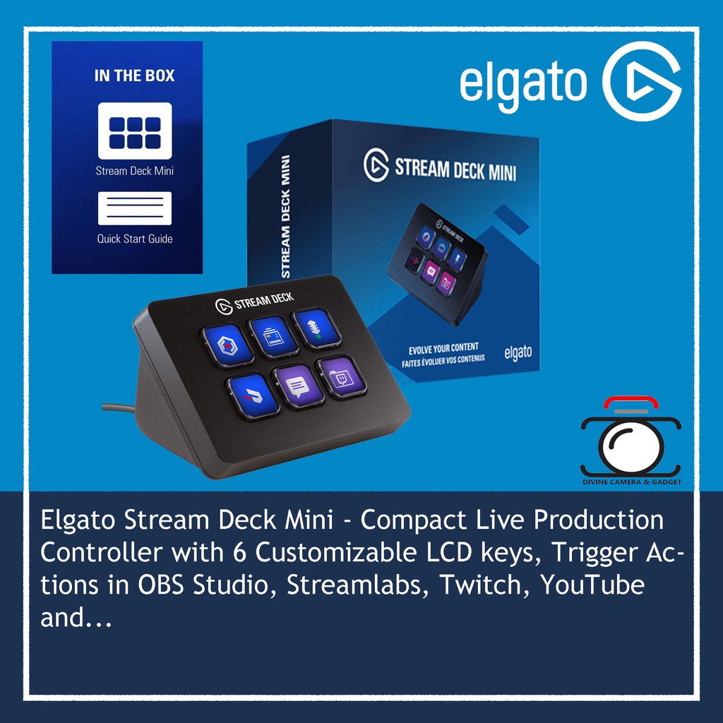 Elgato Stream Deck Mini - Compact Live Production Controller with 6  Customizable LCD keys, Trigger Actions in OBS Studio | Shopee Malaysia