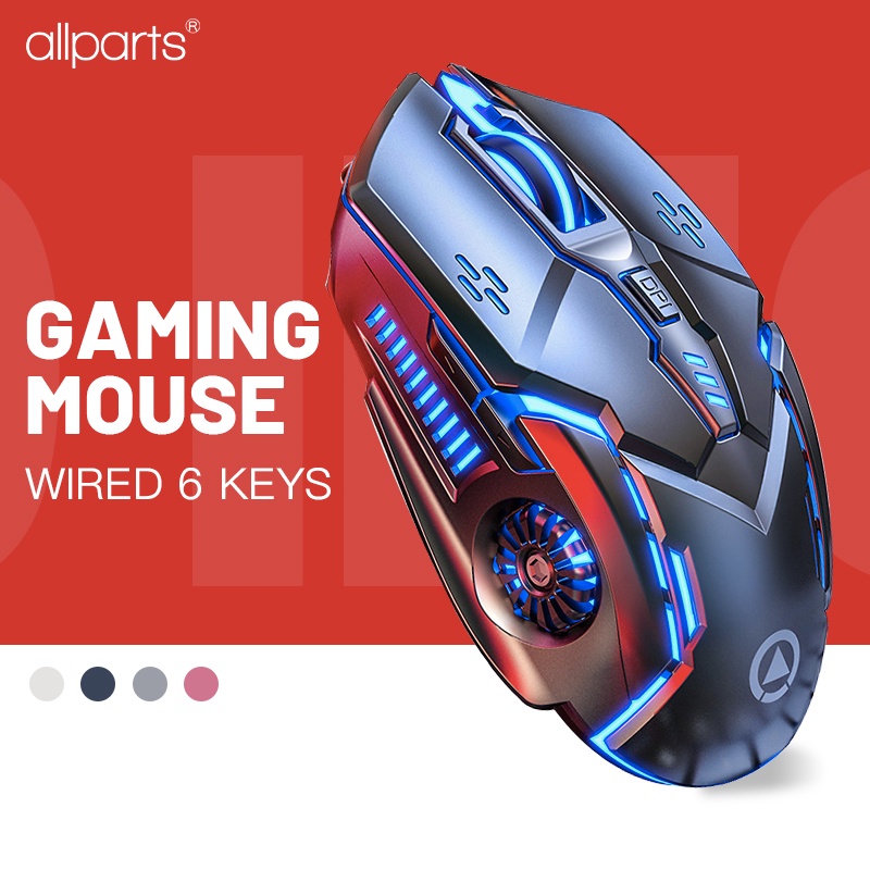 Mechanical Gaming Mouse 6 Keys LED Colorful Mouse USB Wired Office Support PC Laptop Tablet Phone G5