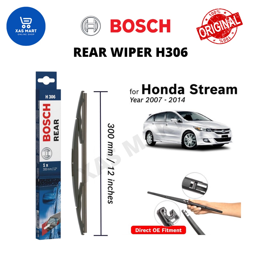 Genuine Bosch Rear Wiper H306 for Honda Stream RN6 (Year 20072014) Shopee Malaysia