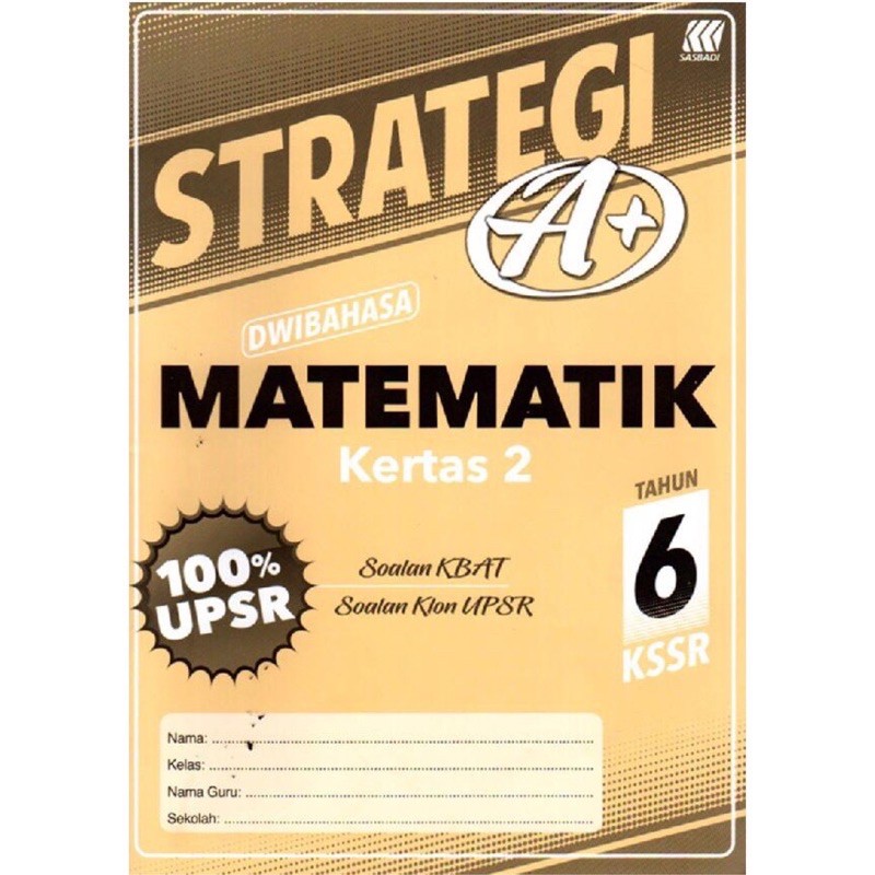 Sasbadi Buku Latihan Strategi A Tahun 6 Kssr 100 Upsr Shopee Malaysia