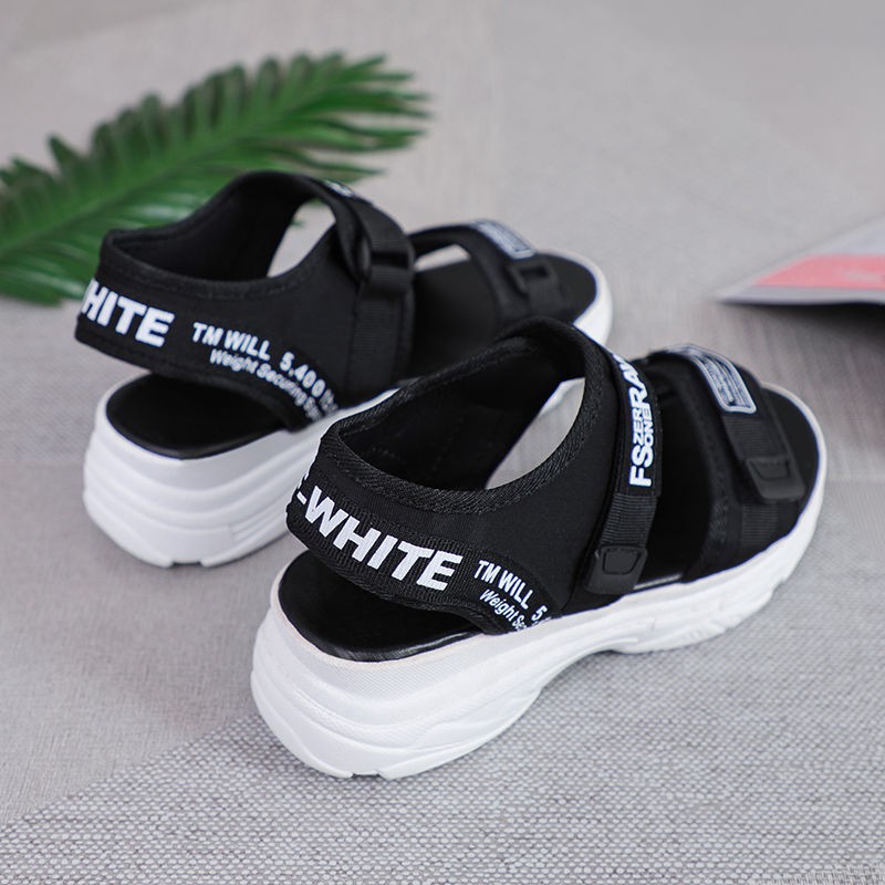 off white logo sport sandals