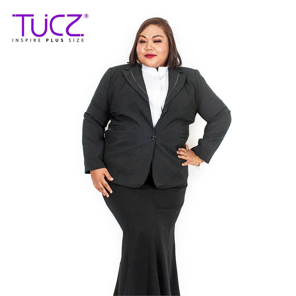 TUCZ PLUS SIZE BLAZER FULL LINING BLACK 778 SIZE : 44-55