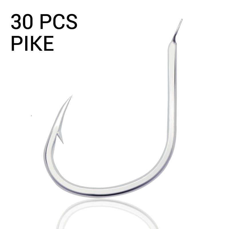 JK 30pcs Hooks Fishing Sea Pike Fishing Hooks Saltwater High Quality