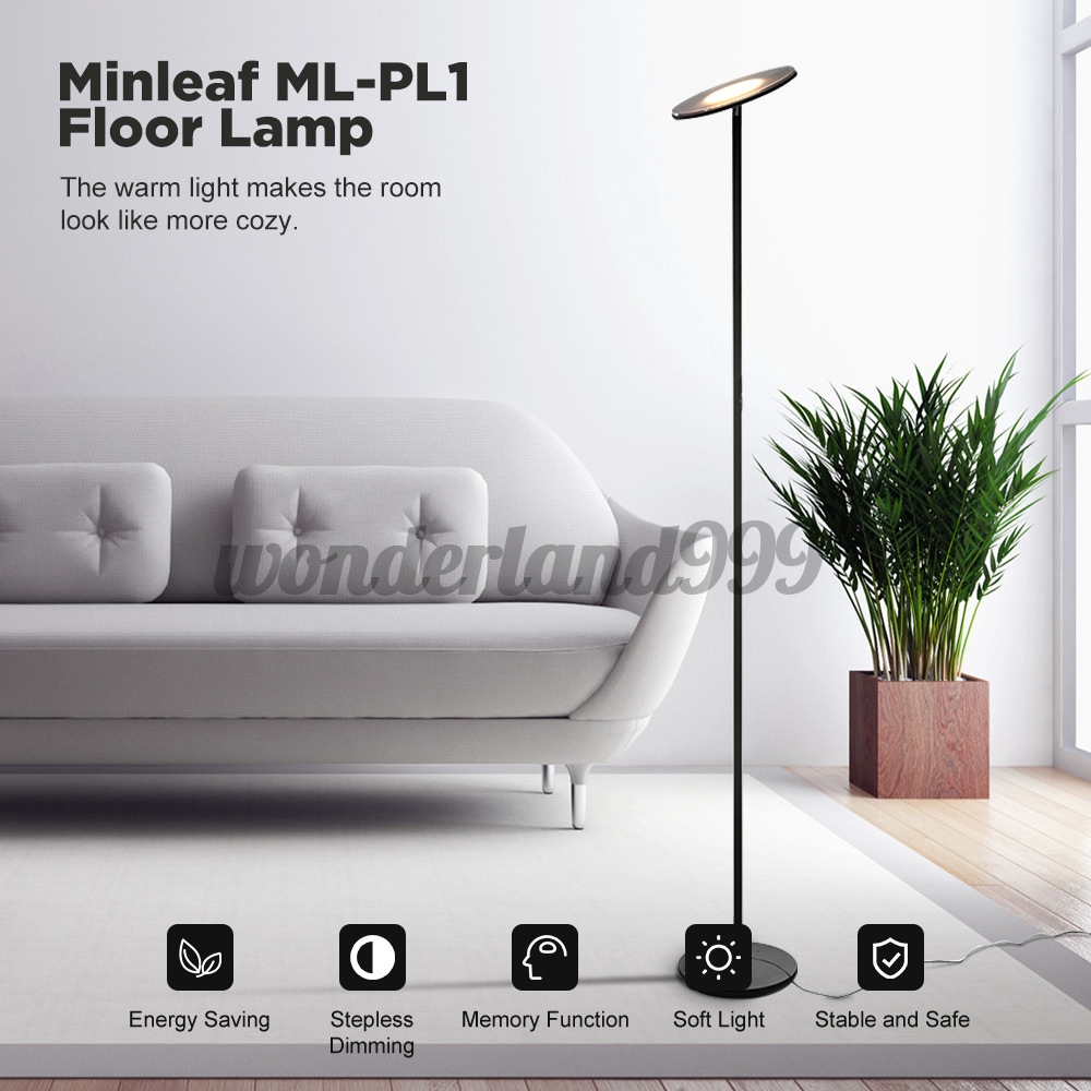 Minleaf Ml Pl1 Super Bright Floor Lamp Tall Standing Modern Pole Light For Living Rooms Offices Dimmable Uplight Shopee Malaysia