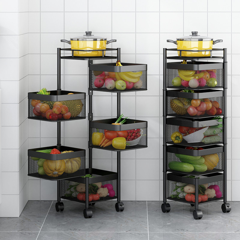 Kitchen Vegetable Rotating Rack(package upgraded) Living Room Storage